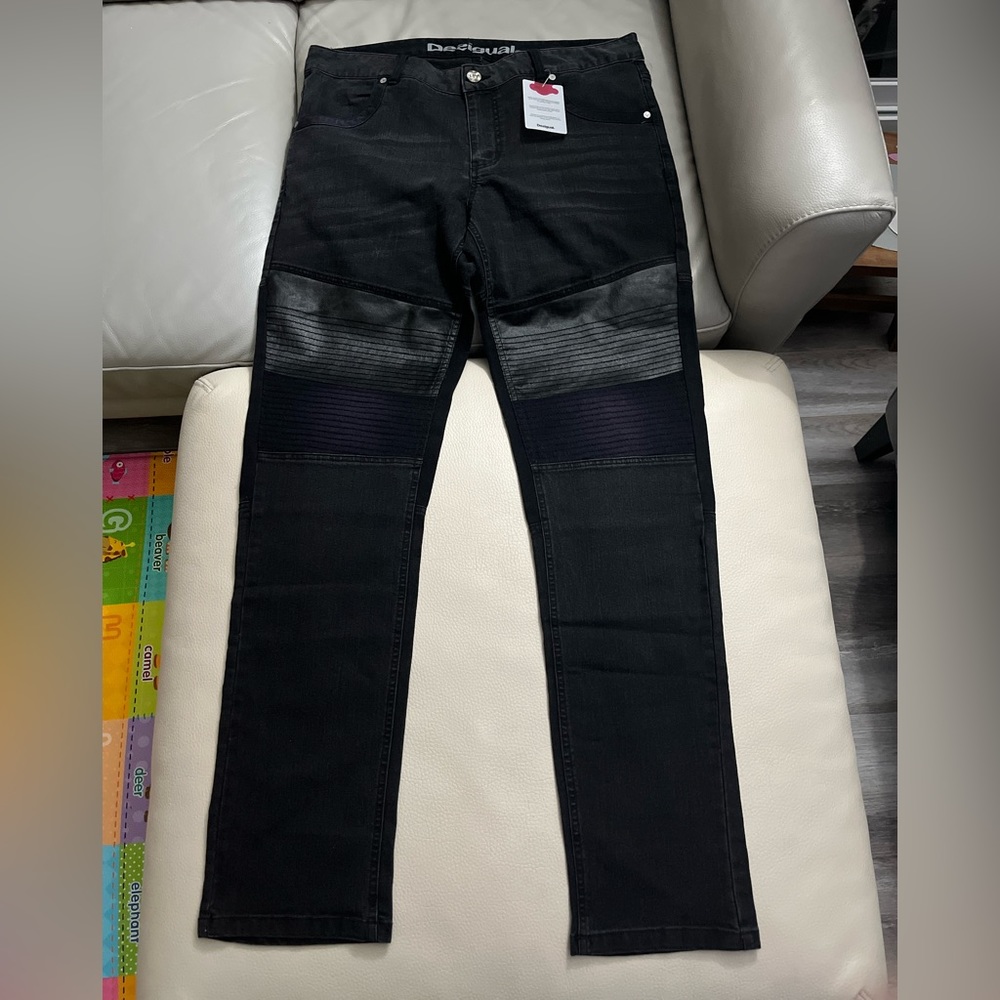 NWT - Desigual Men’s Patchwork Slim Straight Jeans - Size 36